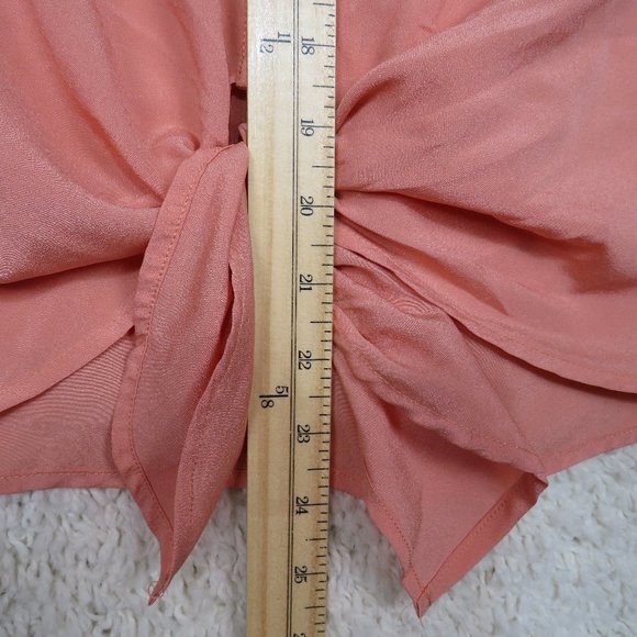 Solemio* Women's Half Sleeve Lace V-Neck Collarless Button‎ Down Blouse~ Small - Picture 7 of 8